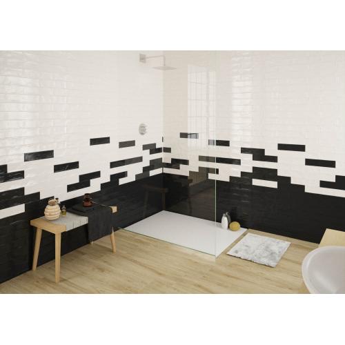 Black and White Gloss Wall Tile 300mm x 75mm